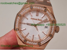 Replica Audemars Piguet AP Royal Oak 34mm Diamond Rose Gold Ladies White 8F A5800