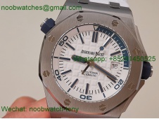 Replica Audemars Piguet AP Royal Oak Diver White Ceramic 15707 White Ceramic IPF 1:1 Best V2