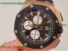 Replica Audemars Piguet AP ROO Offshore Chronograph Rose Gold Black Dial APSF A3126 Mod