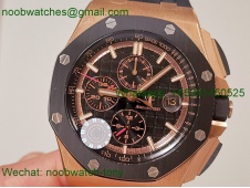 Replica Audemars Piguet AP ROO Offshore Chronograph Rose Gold Black Dial APSF A3126