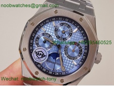Replica Audemars Piguet AP Royal Oak Perpetual 26574 Light Blue Dial APSF A5134 SuperClone