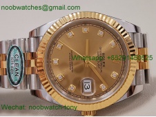 Replica Rolex DateJust 41 126331 Clean 1:1 Best Yellow Gold Diamonds VR3235