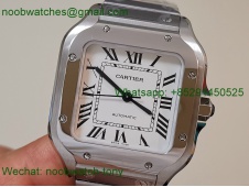 Replica Cartier Santos 35mm BVF 1:1 Best White Dial SmartLinks Bracelet MIYOTA 9015 V2