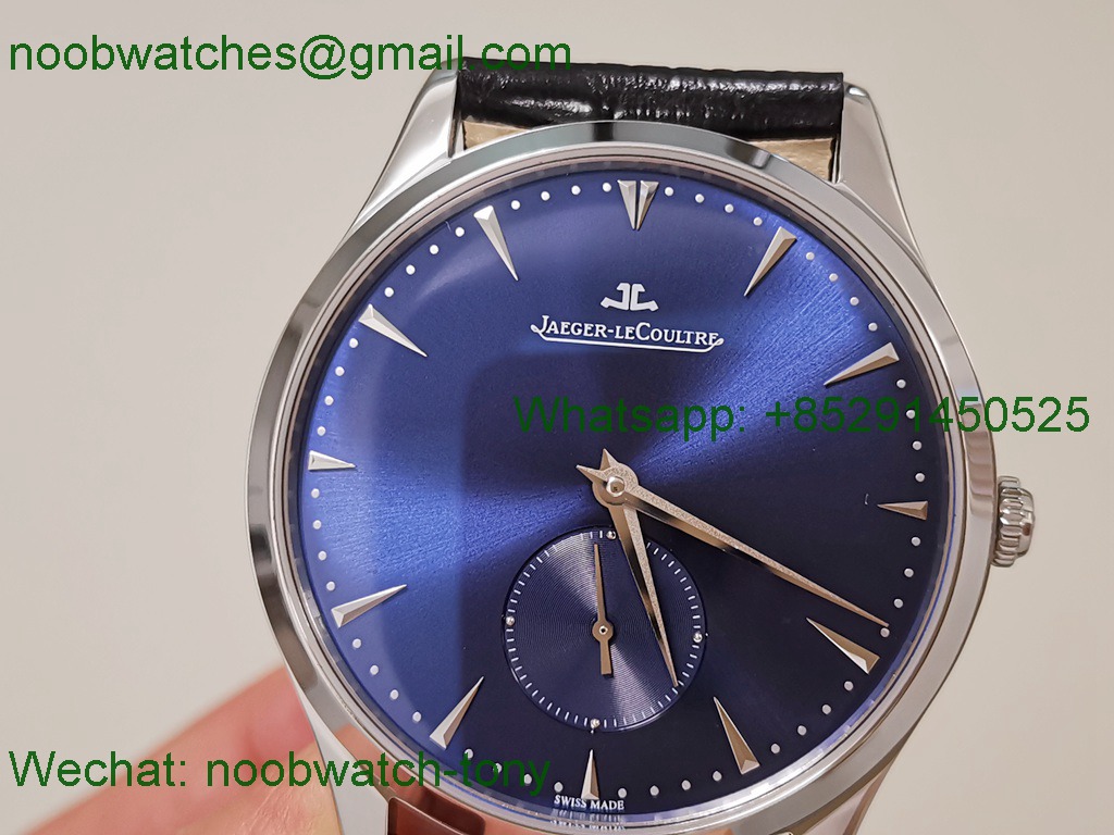 Replica Jaeger Lecoultre JLC Master Ultra Thin ZF 1:1 Best Blue Dial on Black Leather A896