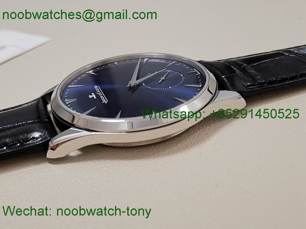 Replica Jaeger Lecoultre JLC Master Ultra Thin ZF 1:1 Best Blue Dial on Black Leather A896