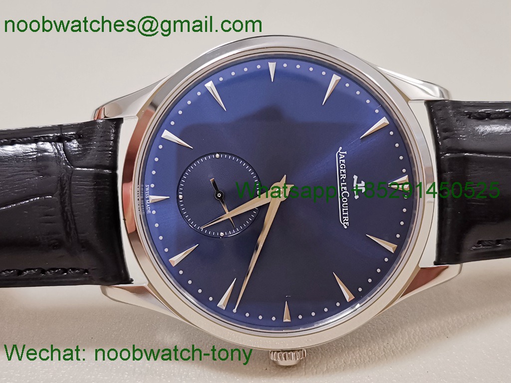 Replica Jaeger Lecoultre JLC Master Ultra Thin ZF 1:1 Best Blue Dial on Black Leather A896