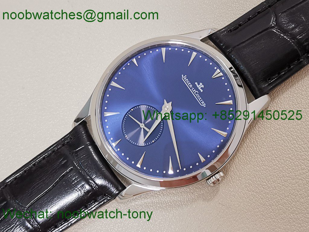 Replica Jaeger Lecoultre JLC Master Ultra Thin ZF 1:1 Best Blue Dial on Black Leather A896