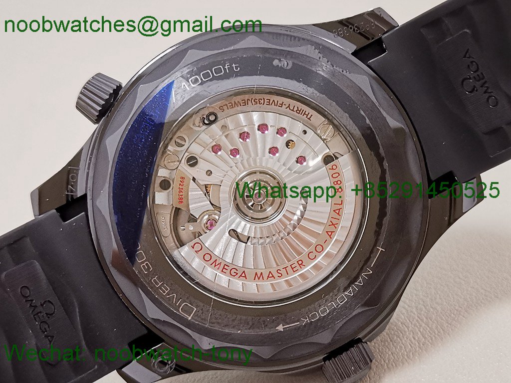 Replica OMEGA Seamaster 300m 43.5mm Ceramic All Black VSF SuperClone Best 8806