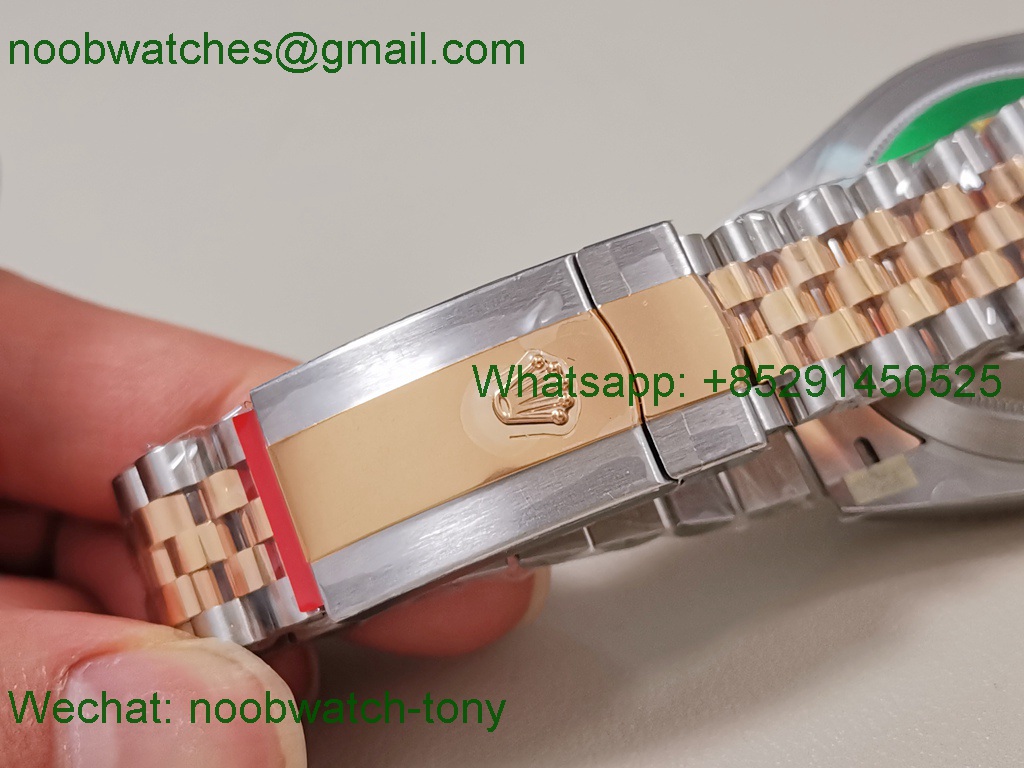 Replica Rolex Datejust Wimbledon 41mm 904L Steel Rose Gold 2tone Clean SuperClone 3235