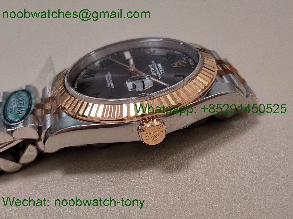Replica Rolex Datejust Wimbledon 41mm 904L Steel Rose Gold 2tone Clean SuperClone 3235