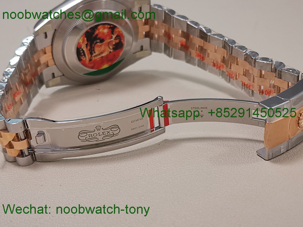 Replica Rolex Datejust Wimbledon 41mm 904L Steel Rose Gold 2tone Clean SuperClone 3235