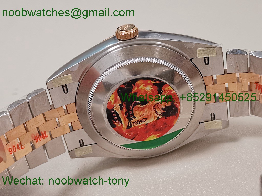 Replica Rolex Datejust Wimbledon 41mm 904L Steel Rose Gold 2tone Clean SuperClone 3235