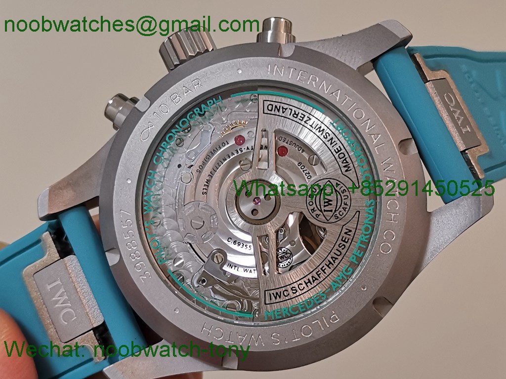 Replica IWC Pilot Chrono Black Dial Tiffany TWF Titanium Mercedes-AMG Formula One