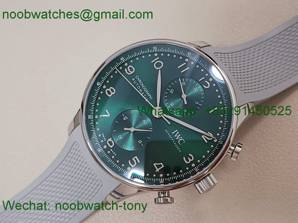 Replica IWC Portuguese Chrono IW3716 Green Dial Z+F A69355