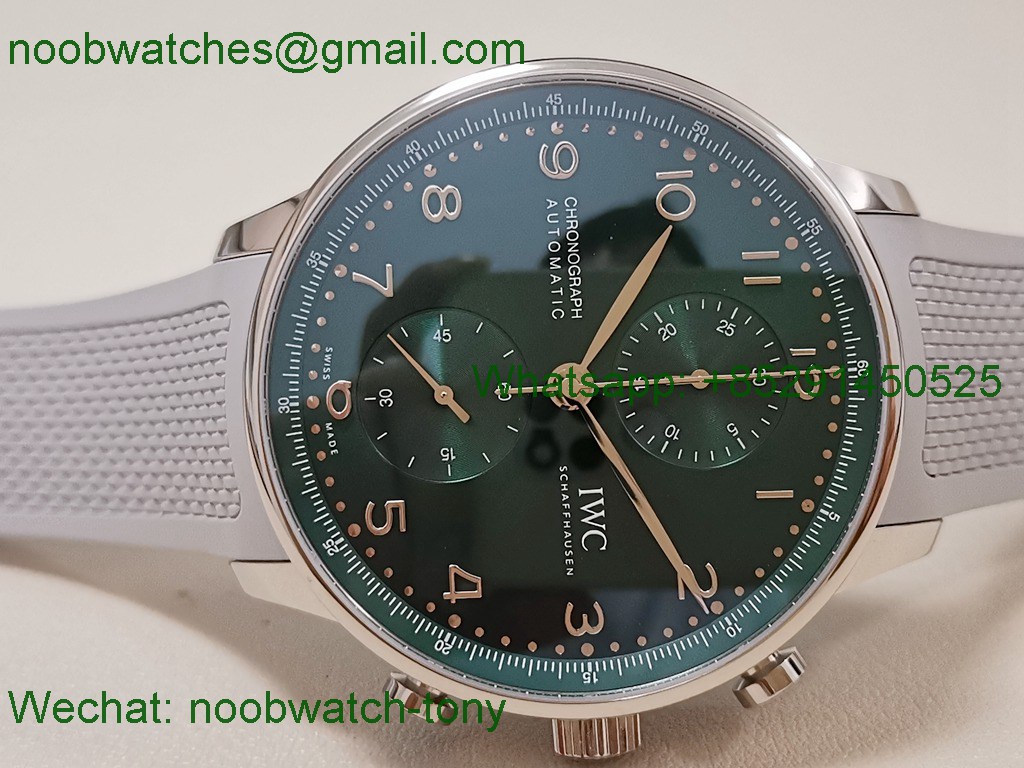 Replica IWC Portuguese Chrono IW3716 Green Dial Z+F A69355