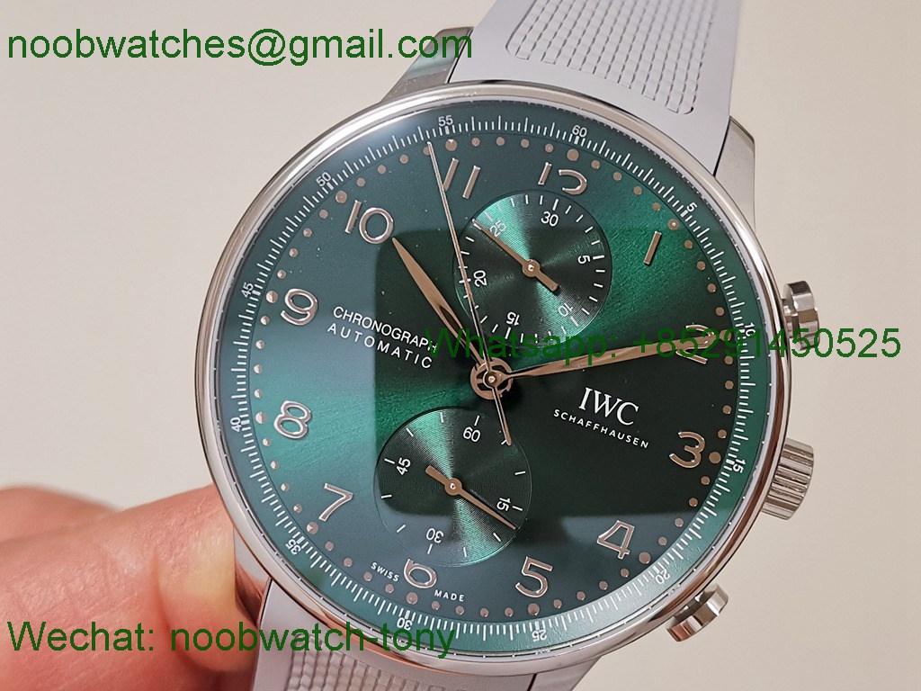 Replica IWC Portuguese Chrono IW3716 Green Dial Z+F A69355