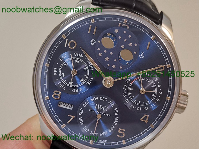 Replica IWC Portugieser Perpetual Calendar IW503401 Blue Dial APSF A52610 SuperClone