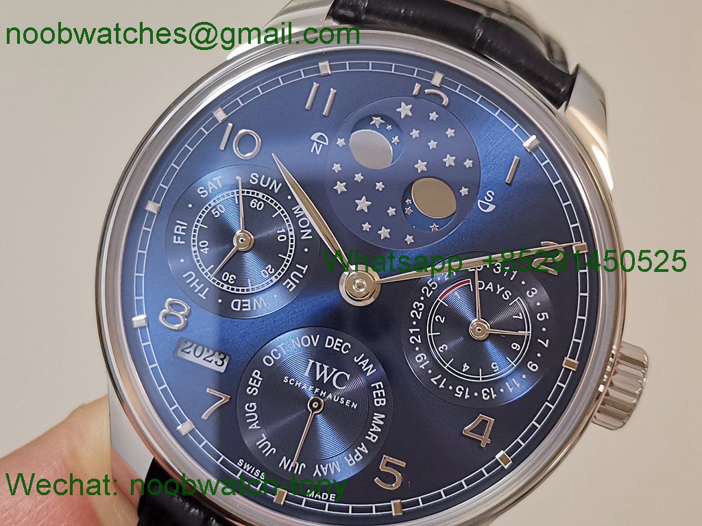Replica IWC Portugieser Perpetual Calendar IW503401 Blue Dial APSF A52610 SuperClone