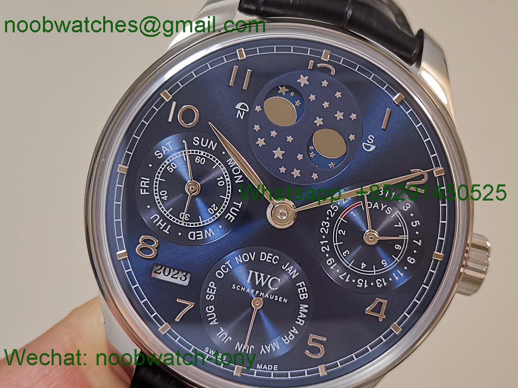 Replica IWC Portugieser Perpetual Calendar IW503401 Blue Dial APSF A52610 SuperClone
