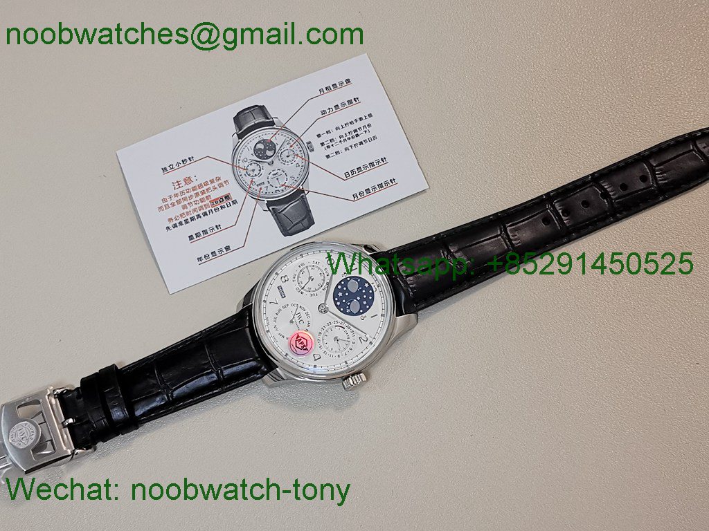 Replica IWC Portugieser Perpetual Calendar IW503401 White Dial APSF A52610 SuperClone