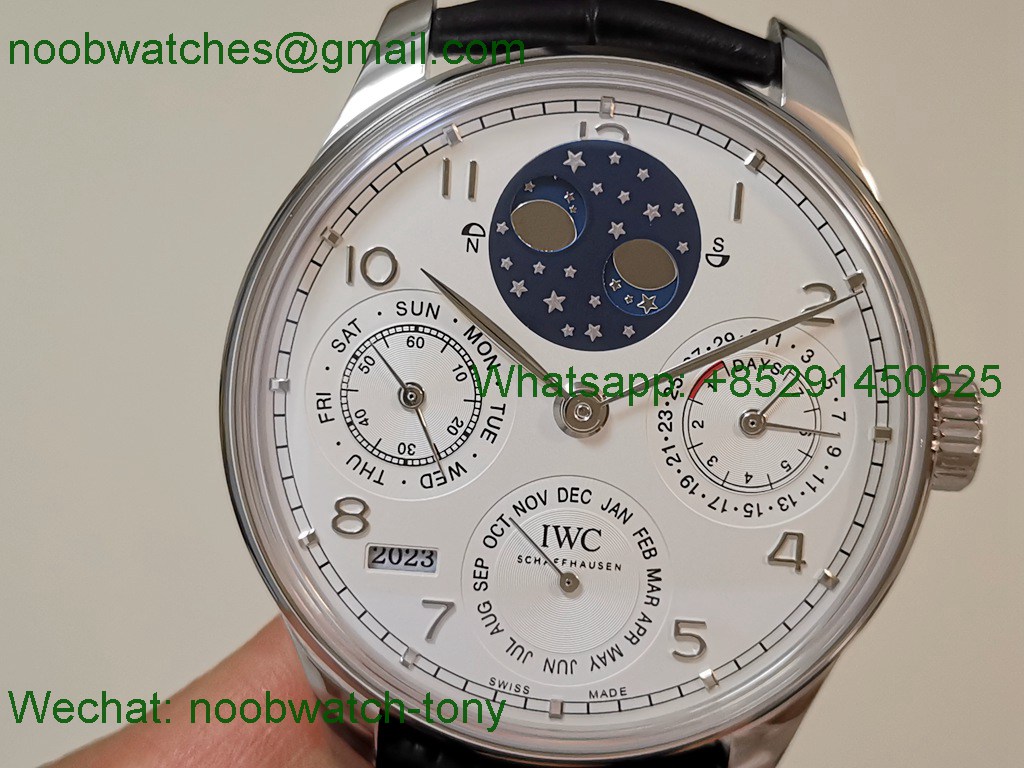 Replica IWC Portugieser Perpetual Calendar IW503401 White Dial APSF A52610 SuperClone