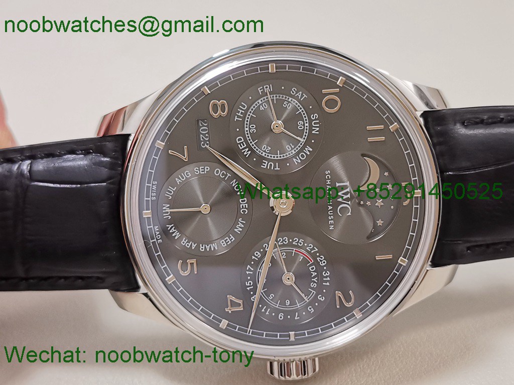 Replica IWC Portugieser Perpetual Calendar IW503401 Gray Dial APSF A52610 SuperClone