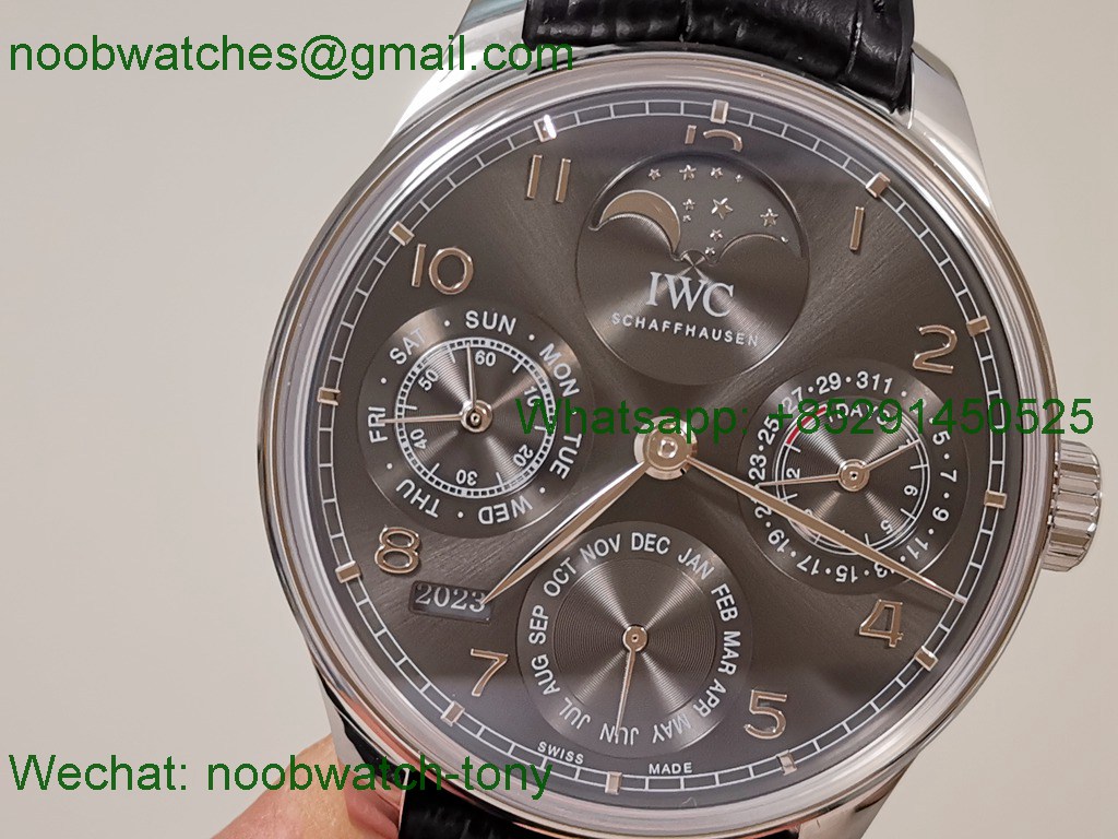Replica IWC Portugieser Perpetual Calendar IW503401 Gray Dial APSF A52610 SuperClone