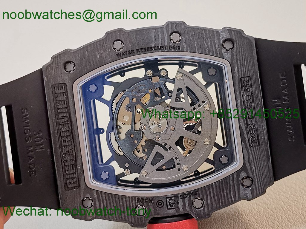 Replica Richard Mille RM35-02 Rafael Nadal Black Carbon Red Crown ZF V6 SuperCLone RMAL1