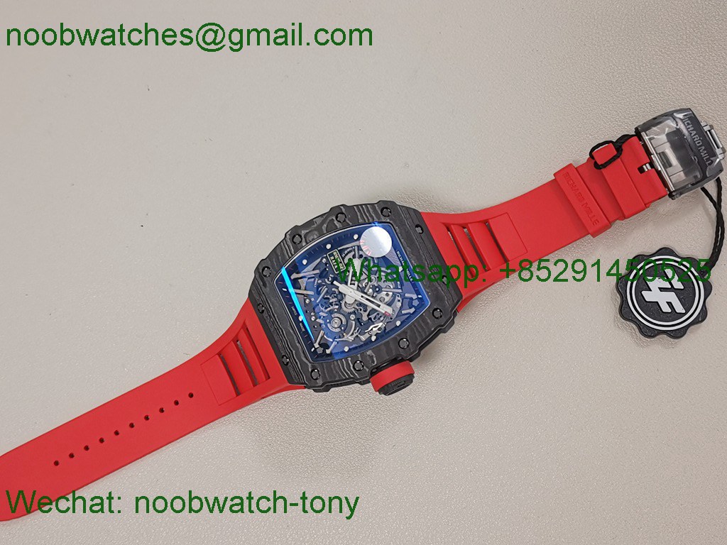Replica Richard Mille RM35-02 Rafael Nadal Black Carbon Red Rubber ZF V6 SuperCLone RMAL1