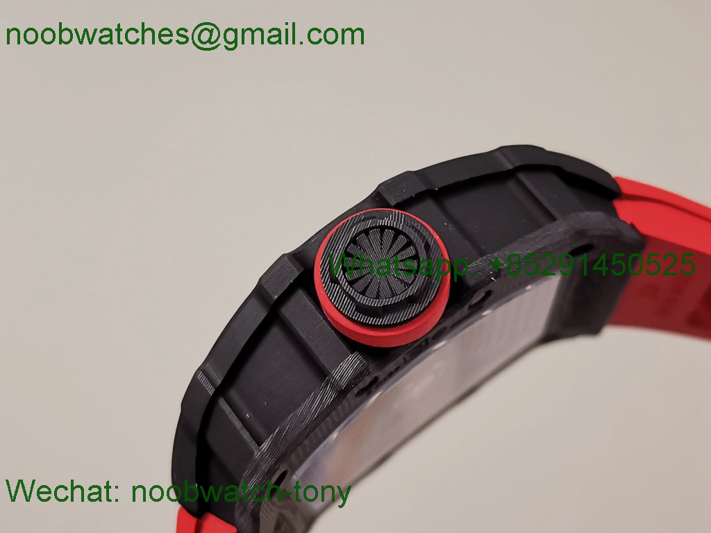 Replica Richard Mille RM35-02 Rafael Nadal Black Carbon Red Rubber ZF V6 SuperCLone RMAL1