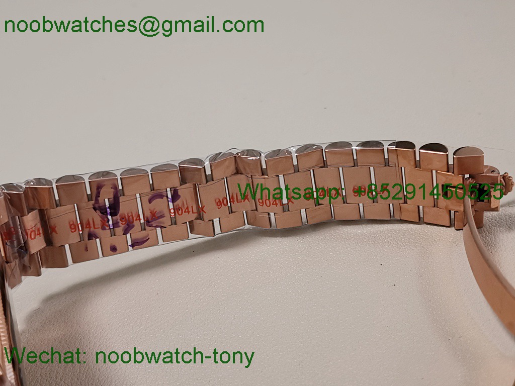 Replica Rolex DayDate 40 Rose Gold QF Best Slate Eisenkiesel Dial V4 Gain Weight Heavy VR3255