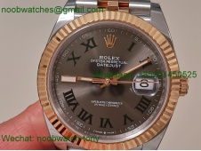 Replica Rolex Datejust Wimbledon 41mm 904L Steel Rose Gold 2tone Clean SuperClone 3235