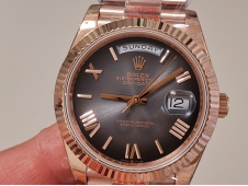 Replica Rolex DayDate 40 Rose Gold QF Best Slate Ombre Dial V5 Gain Weight Heavy