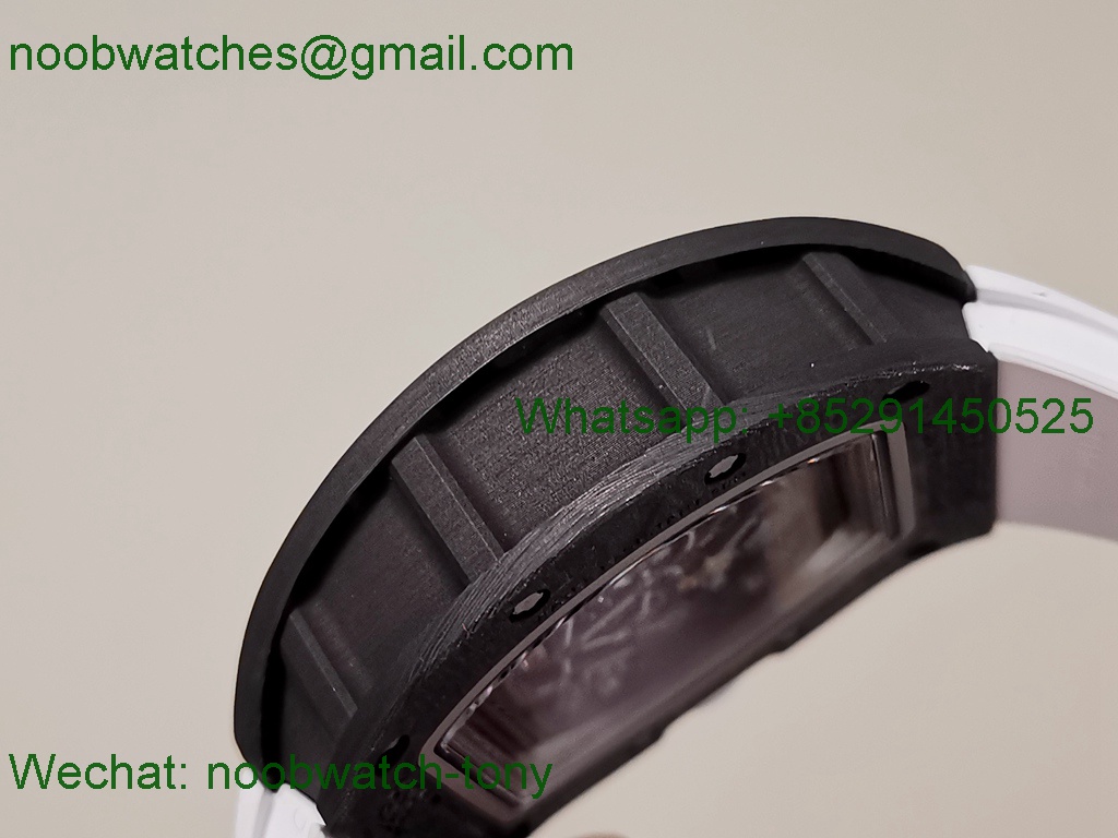 Replica Richard Mille RM055 Bubba Watson Black Carbon White Skeleton Dial ZF RMUL2 SuperClone