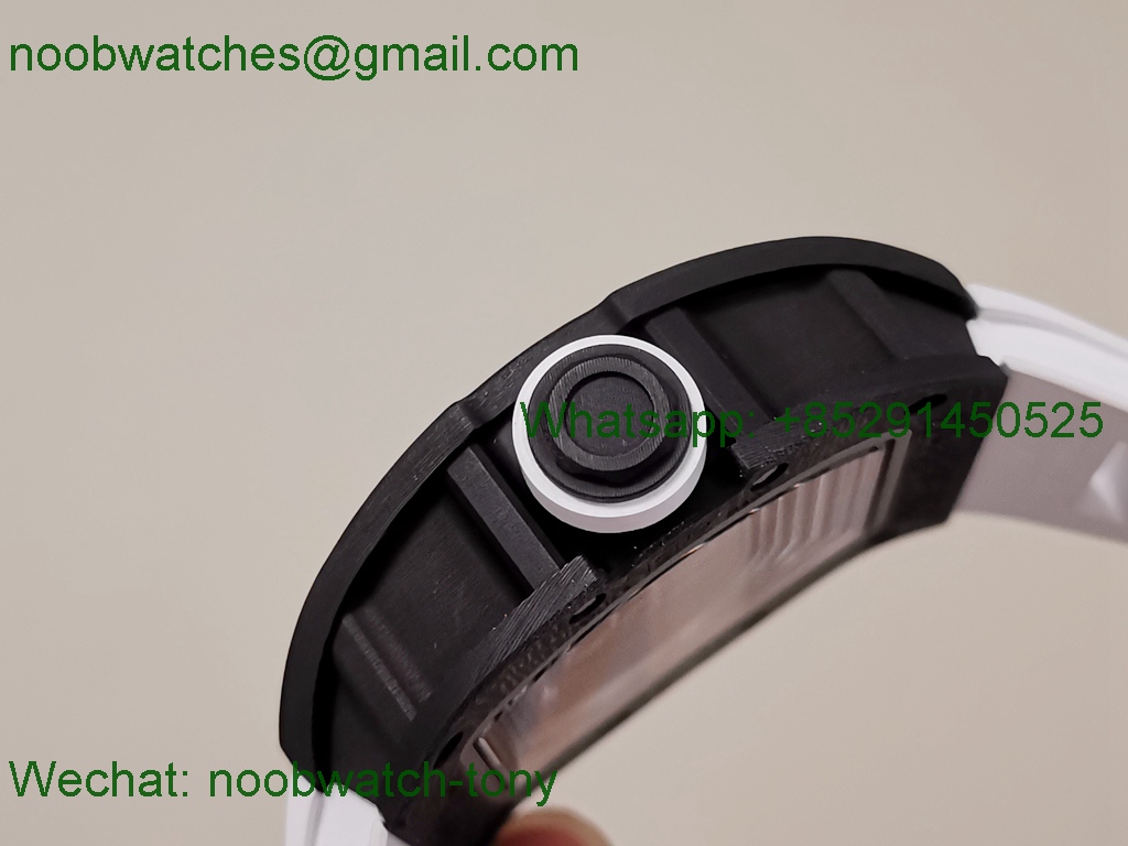 Replica Richard Mille RM055 Bubba Watson Black Carbon White Skeleton Dial ZF RMUL2 SuperClone