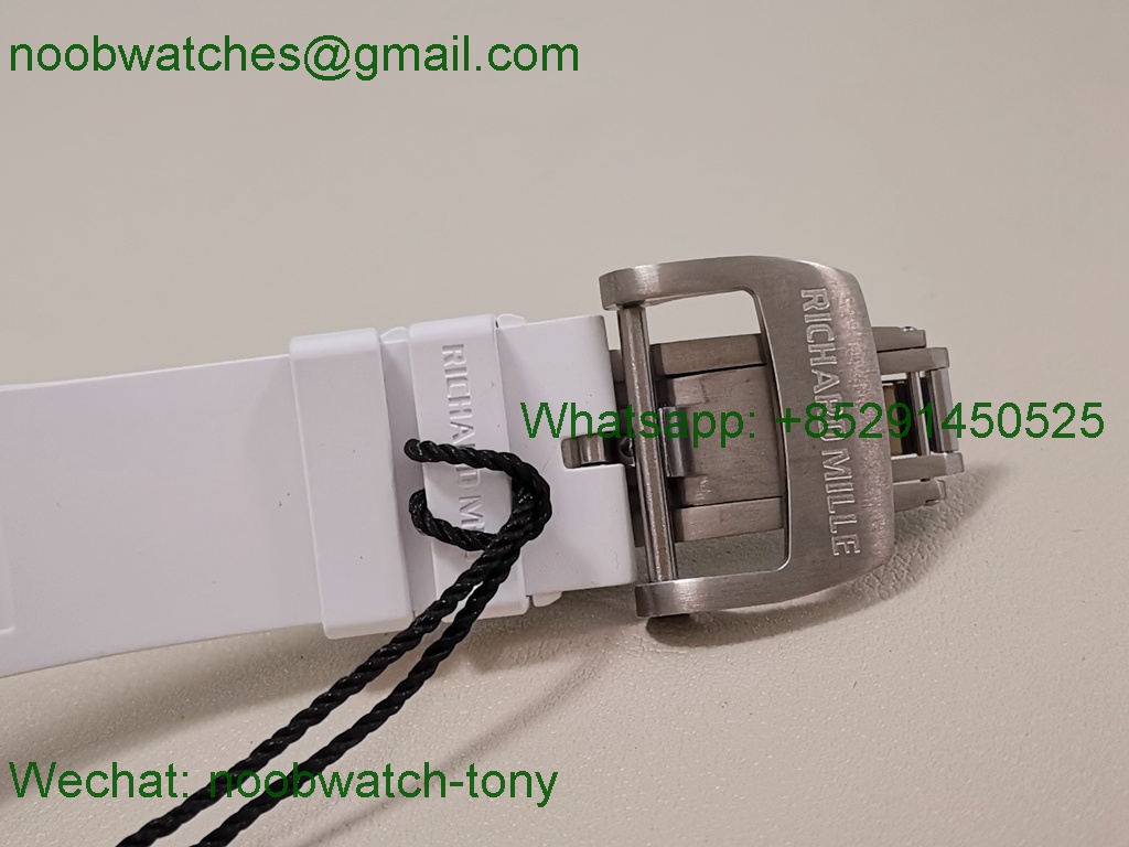 Replica Richard Mille RM055 Bubba Watson Black Carbon White Skeleton Dial ZF RMUL2 SuperClone