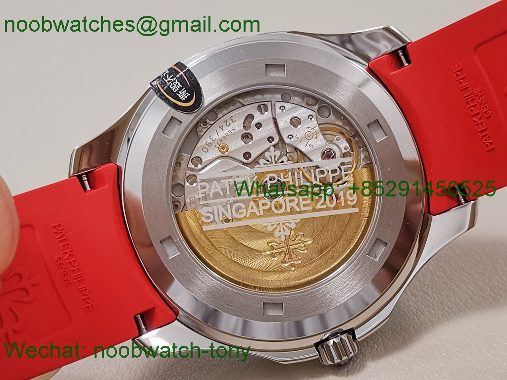 Replica Patek Philippe Aquanaut 5167 Singapore 3KF SuperClone Red Rubber 324CS New Clasp