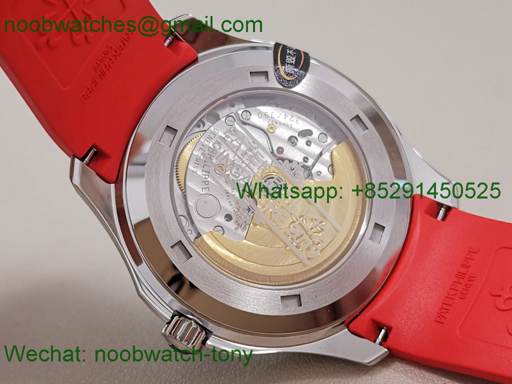 Replica Patek Philippe Aquanaut 5167 Singapore 3KF SuperClone Red Rubber 324CS New Clasp