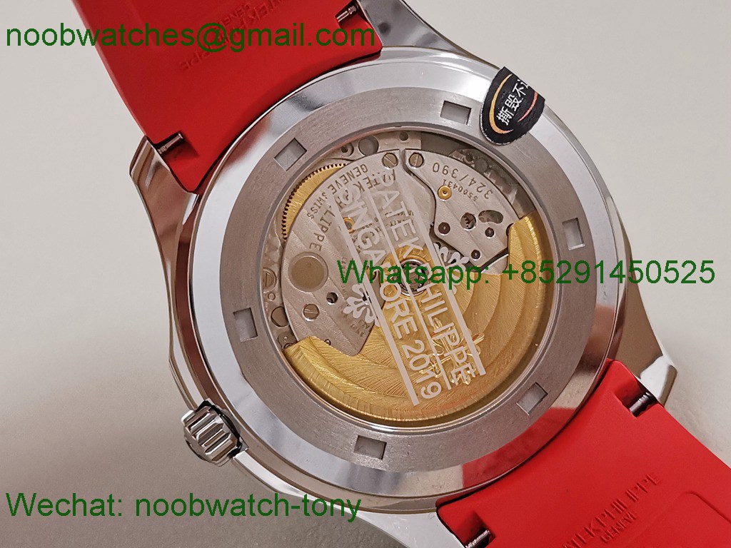 Replica Patek Philippe Aquanaut 5167 Singapore 3KF SuperClone Red Rubber 324CS New Clasp