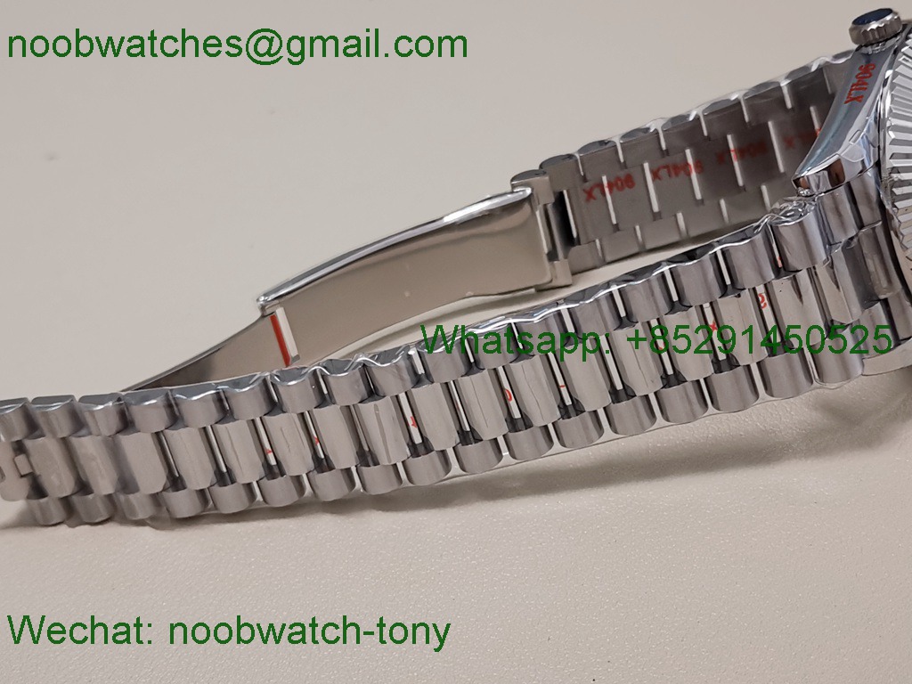 Replica Rolex DayDate 40mm QF SuperCLone Ice Blue Diamond Dial 2836 V5 Gain Weight