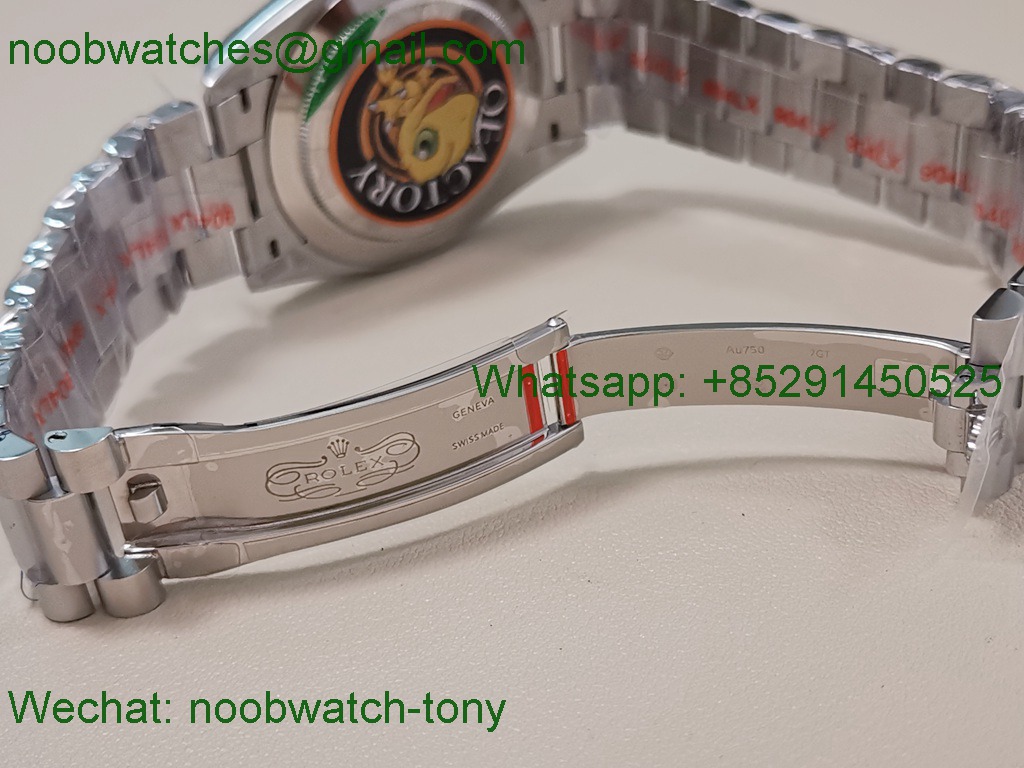 Replica Rolex DayDate 40mm QF SuperCLone Ice Blue Diamond Dial 2836 V5 Gain Weight