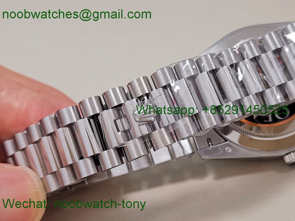 Replica Rolex DayDate 40mm QF SuperCLone Ice Blue Diamond Dial 2836 V5 Gain Weight