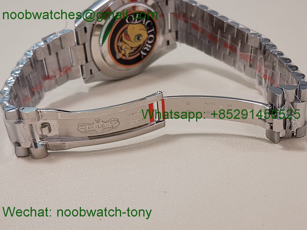 Replica Rolex DayDate 40mm QF SuperCLone Ice Blue Diamond Dial 2836 V5 Gain Weight