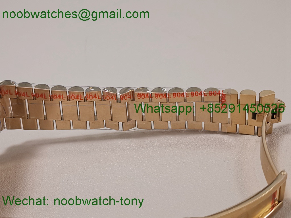 Replica Rolex DayDate 40 Yellow Gold QF SuperCLone Green Dial Diamond Bezel V5 Gain Weight 