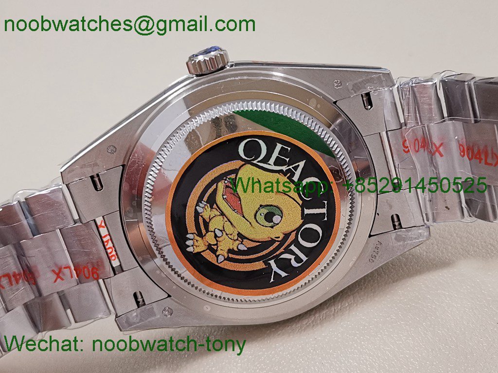 Replica Rolex DayDate 40mm QF SuperClone Blue Black Dial President A2836 V5 Gain Weight