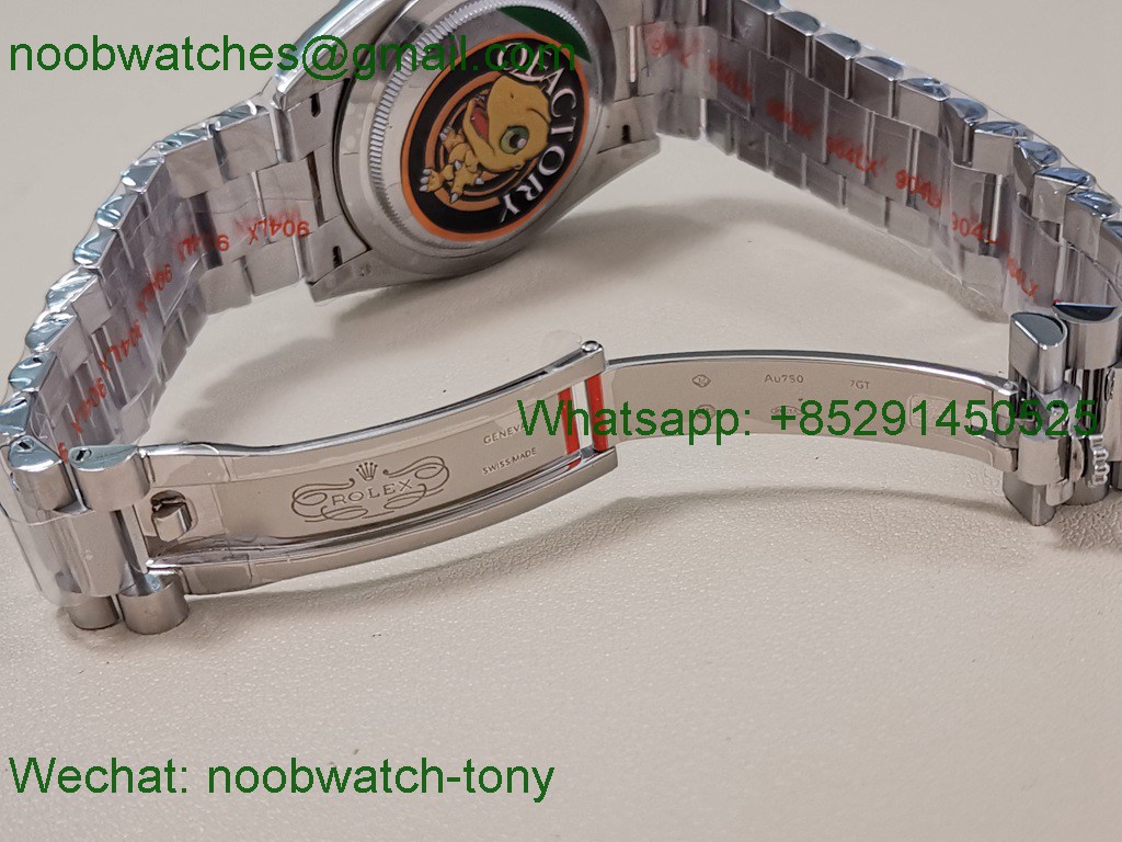 Replica Rolex DayDate 40mm QF SuperClone Blue Black Dial President A2836 V5 Gain Weight