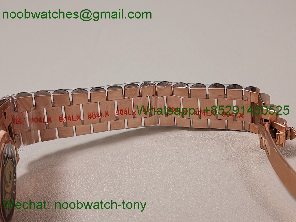 Replica Rolex DayDate 40 Rose Gold QF SuperCLone Blue Diamond Dial V5 Gain Weight Heavy