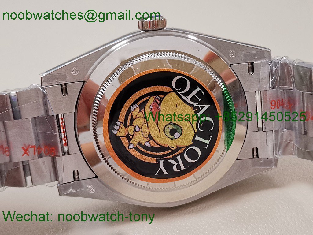 Replica Rolex DayDate 40mm QF SuperClone Silver Diamond Dial Bezel A2836 V5 Gain Weight