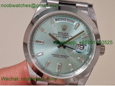 Replica Rolex DayDate 40mm QF SuperCLone Ice Blue Diamond Dial 2836 V5 Gain Weight