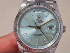 Replica Rolex DayDate 40mm QF SuperClone Ice Blue Diamond Dial President A2836 V5 Gain Weight
